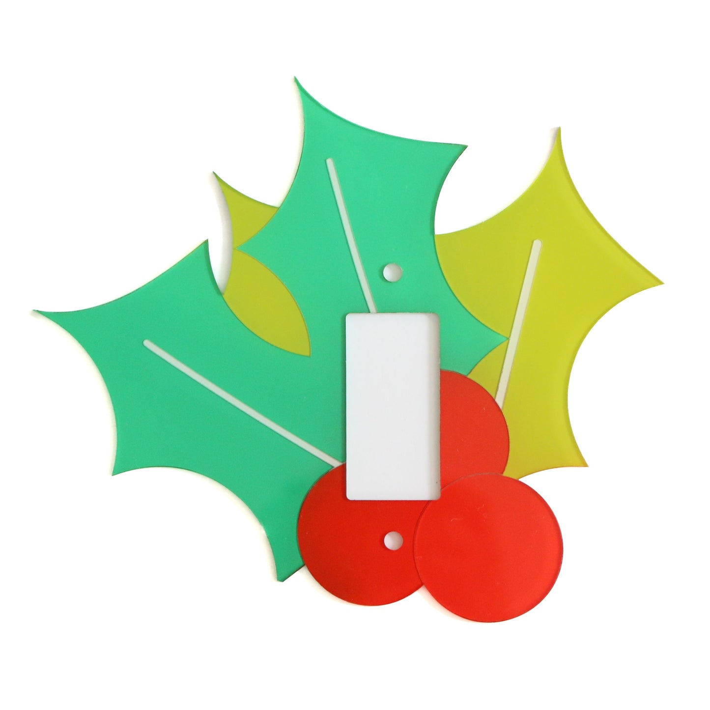 Holly leaf acrylic light switch plate
