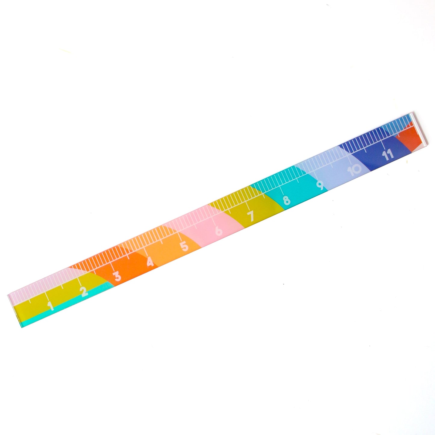 Rainbow stripe patterned ruler