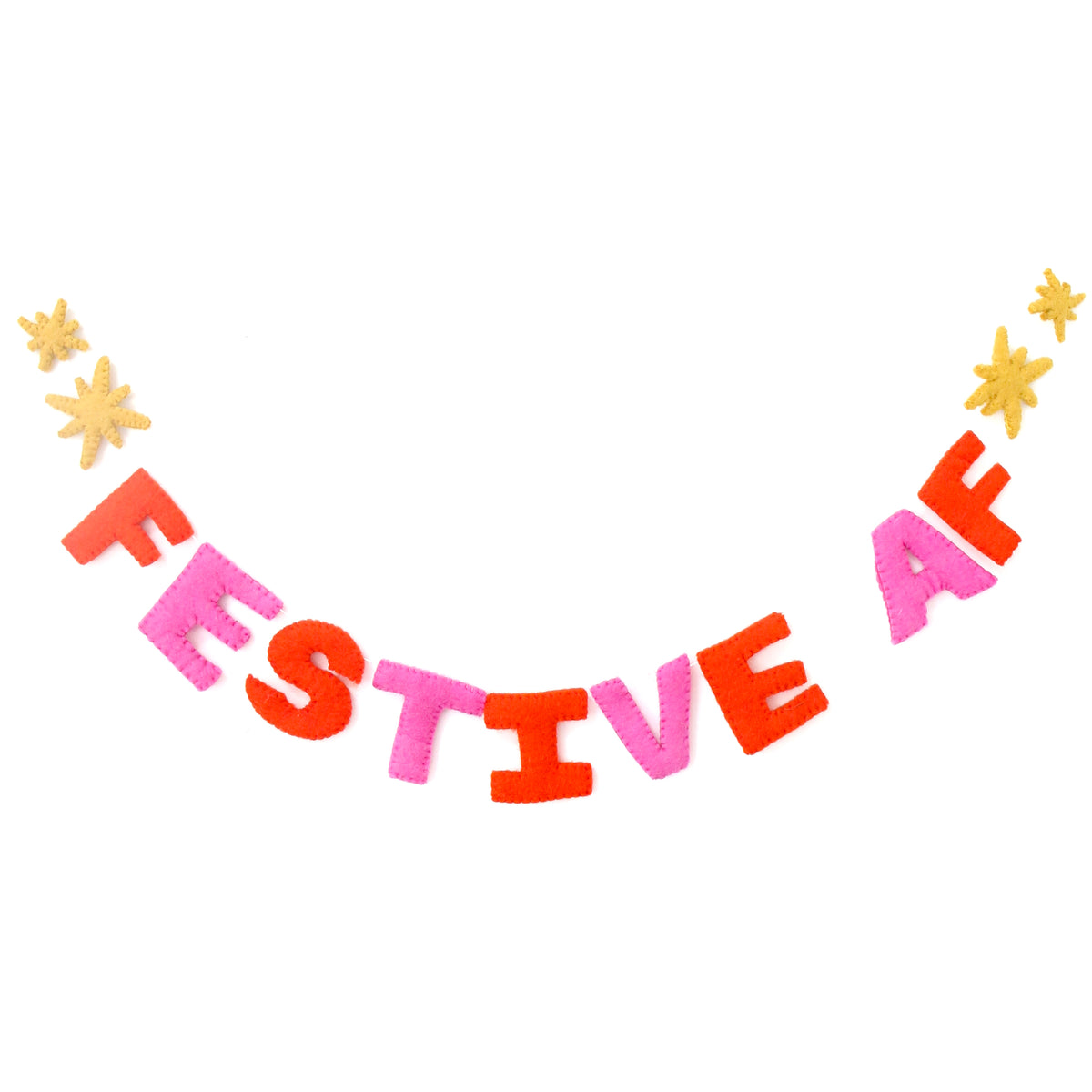Festive AF felt garland decoration