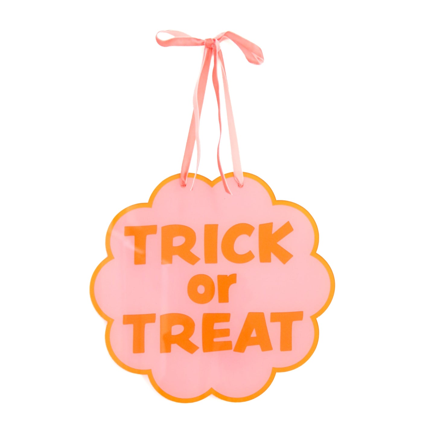 Trick or treat hanging acrylic sign