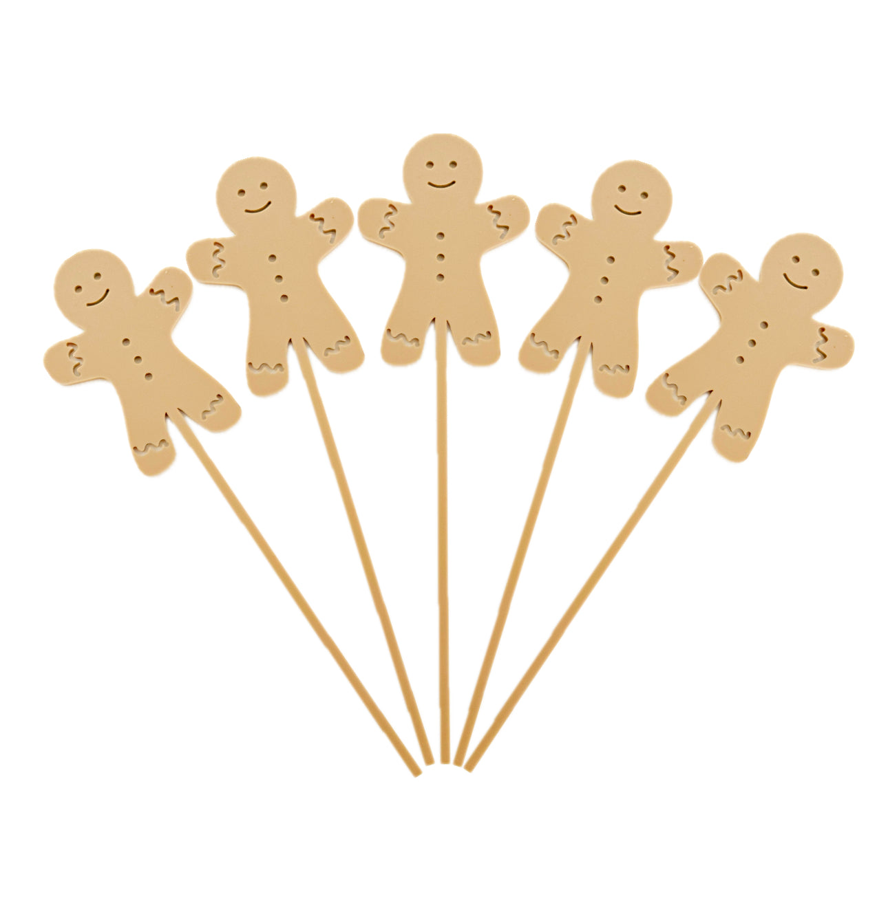 Gingerbread Men Acrylic Drink Stirrers