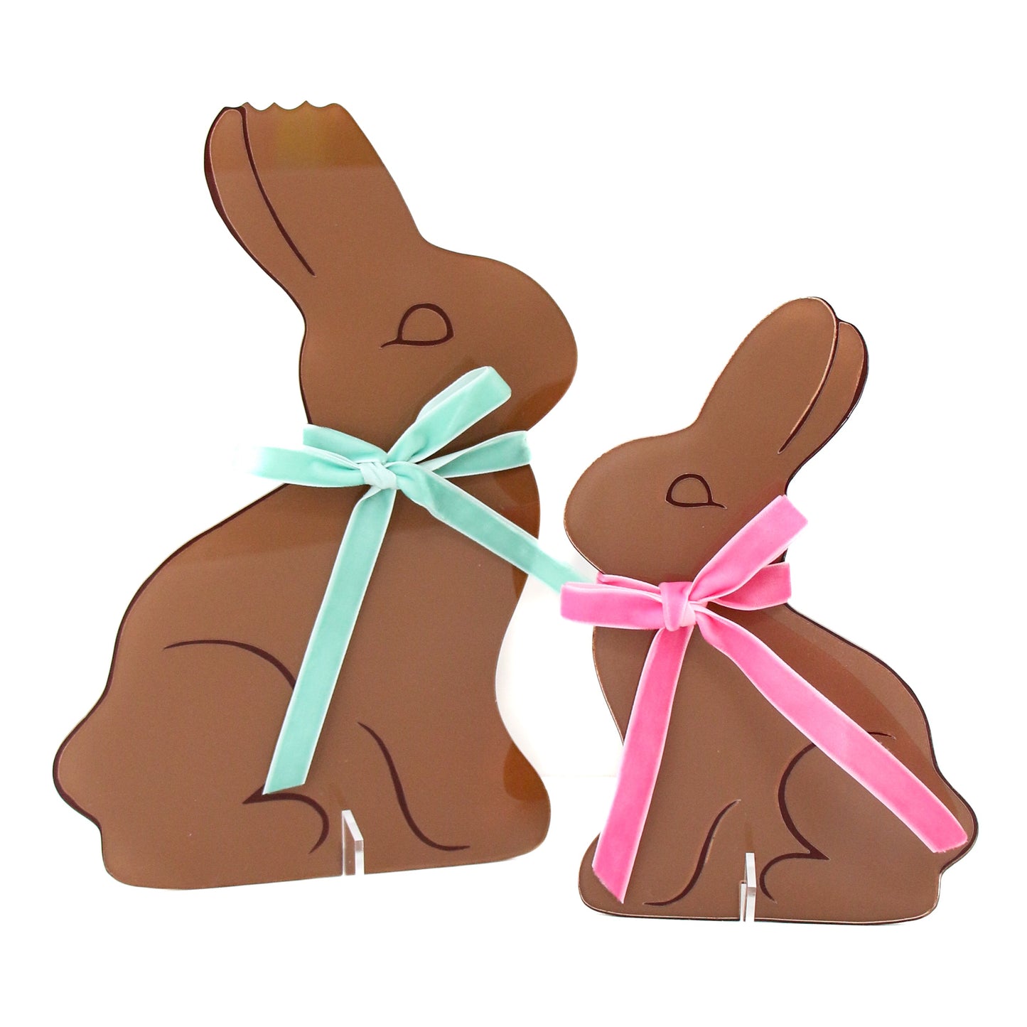 Chocolate Acrylic Bunnies - Set of 2