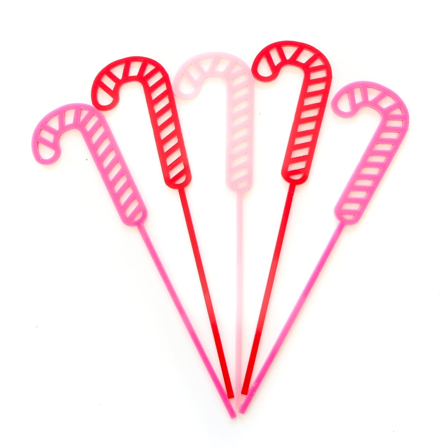Candy Cane Acrylic Drink Stirrers