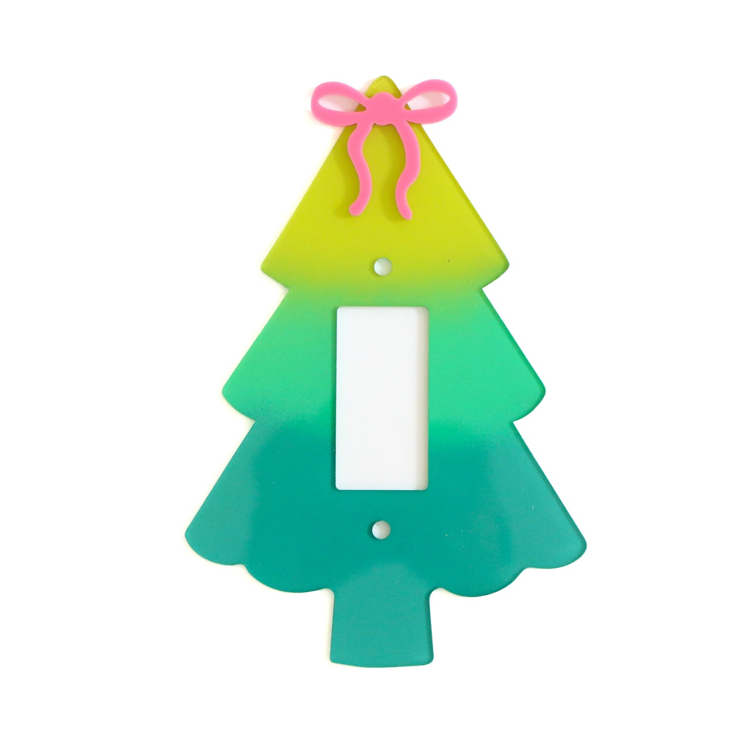 Ombre Christmas tree acrylic light switch plate