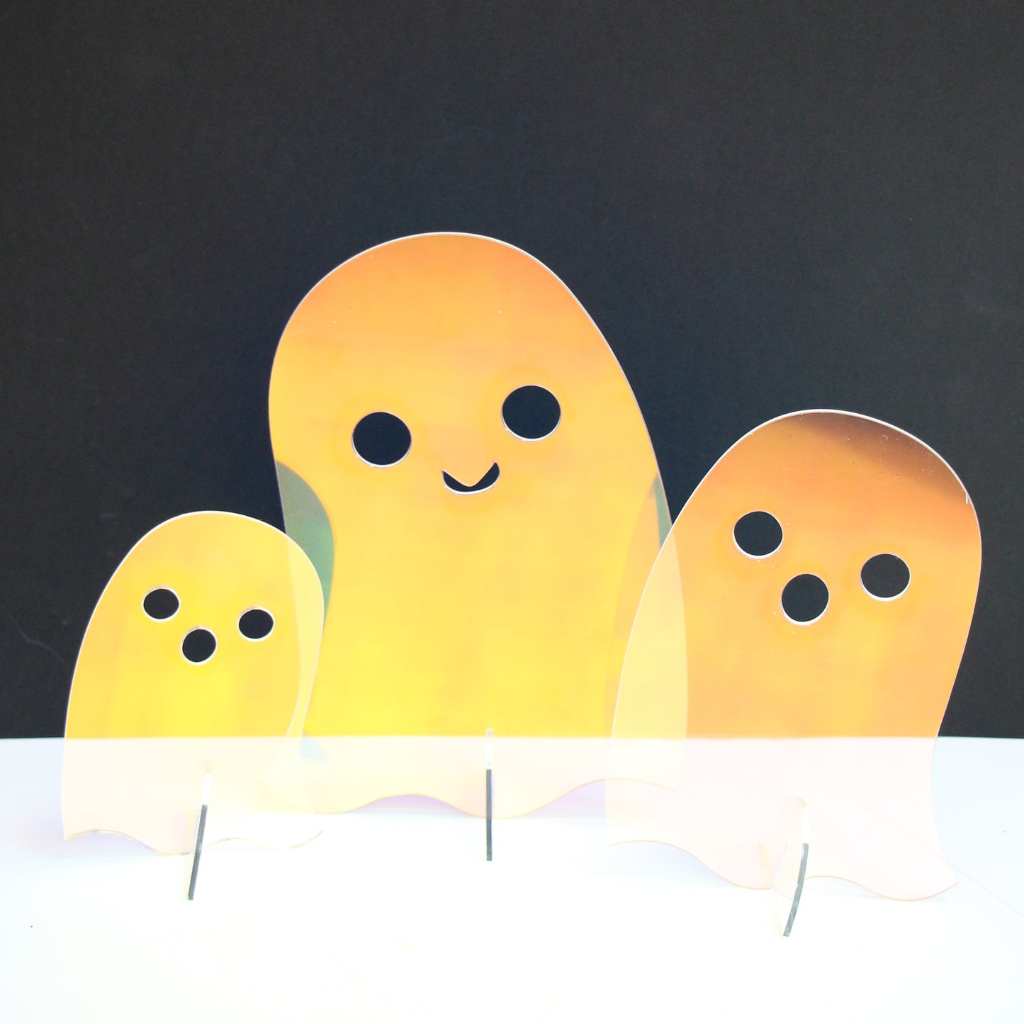 Iridescent and Clear Acrylic Ghost Decorations