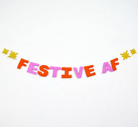 Festive AF felt garland decoration