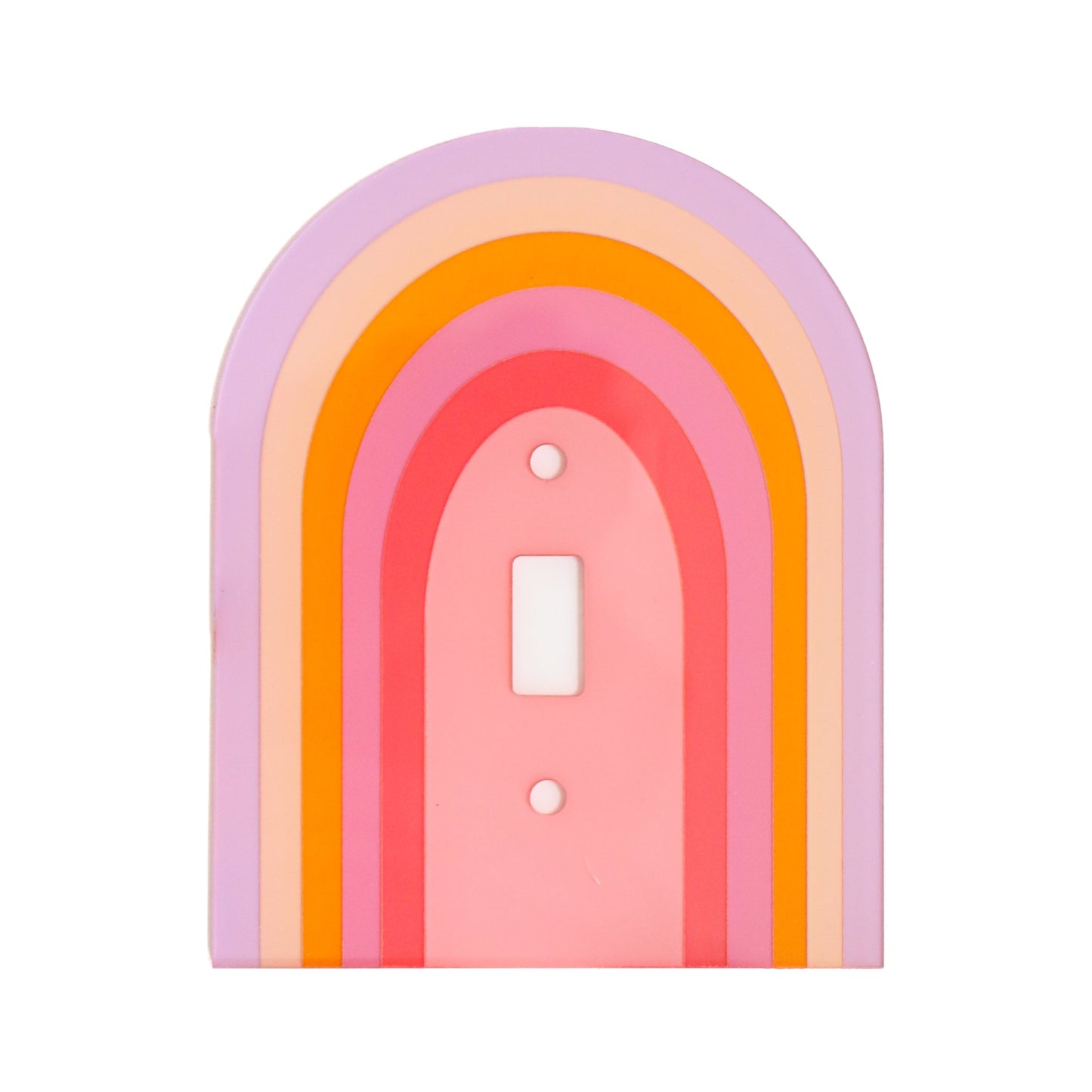 Lavender, Pink, Peach Rainbow Arch Light Switch Plate