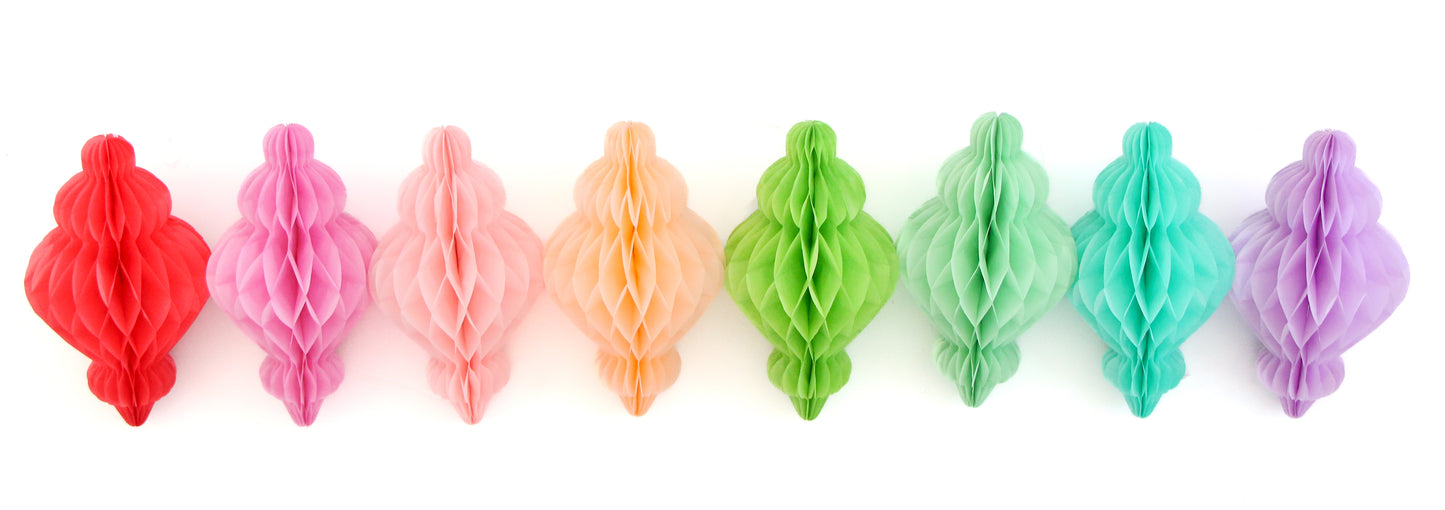 Rainbow Honeycomb Ornaments