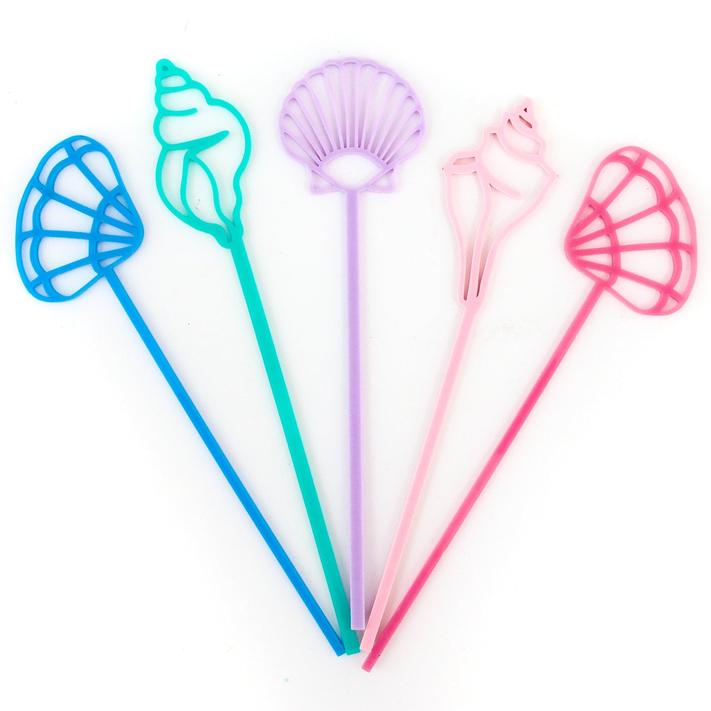 Sea Shell Acrylic Drink Stirrers