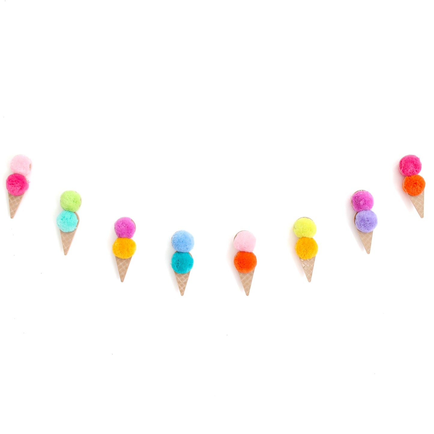 Pom Pom Ice Cream Cone Garland
