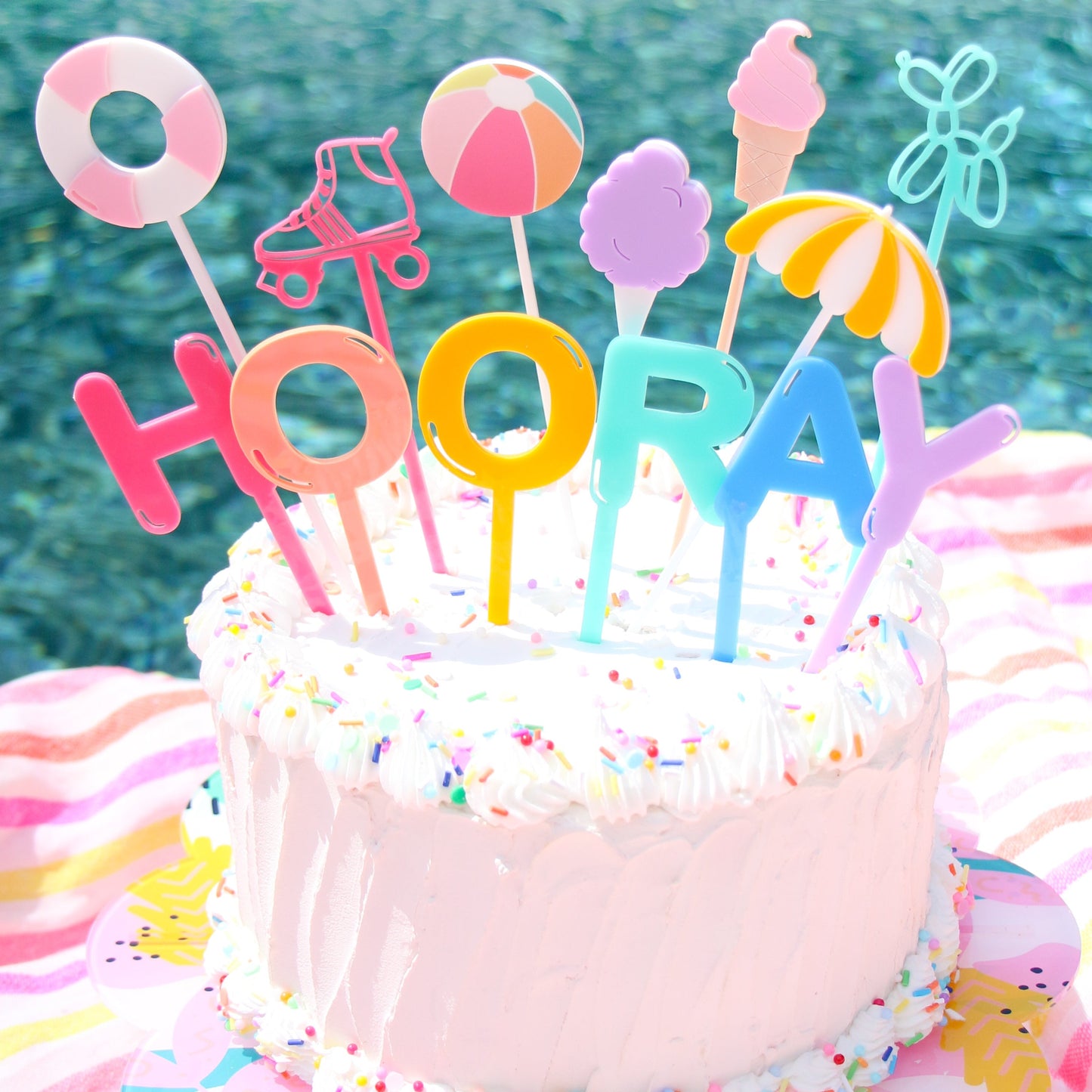 Hooray Acrylic Cake topper