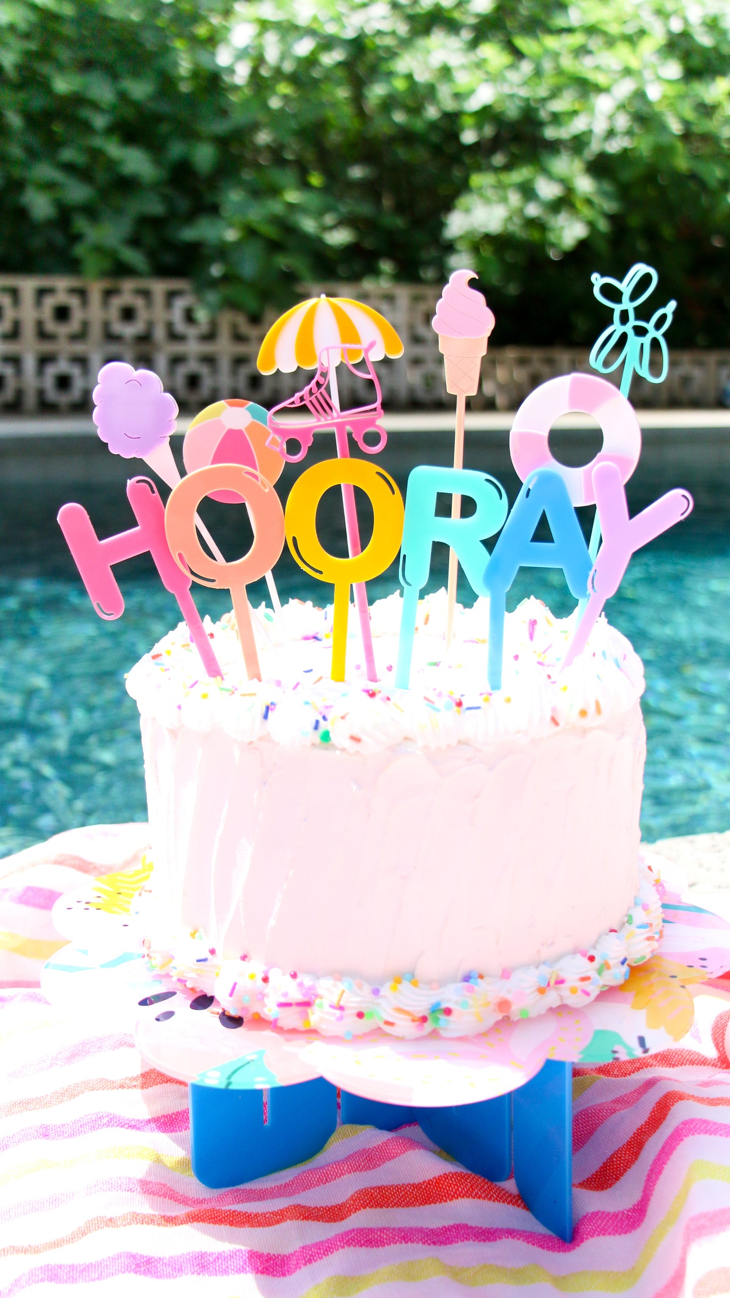 Hooray Acrylic Cake topper