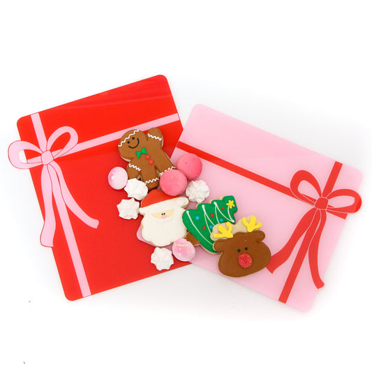 Red Gift Box Acrylic Serving Tray - set if 2