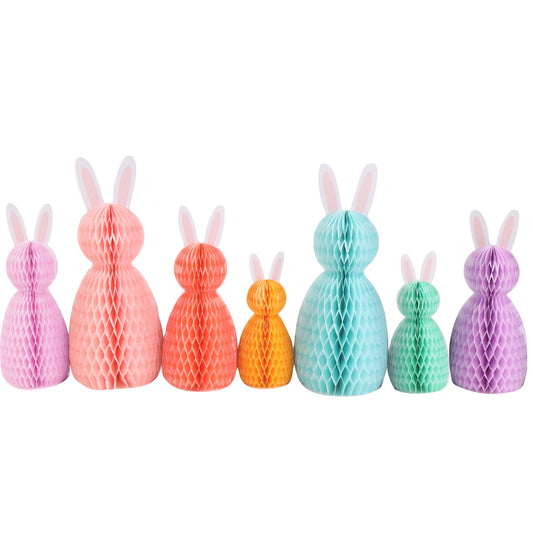Rainbow Bunny Honeycomb Decorations