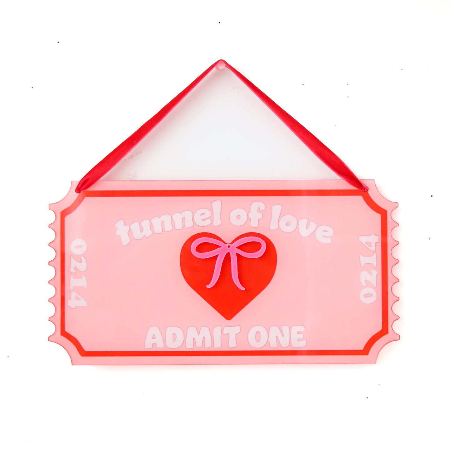 Tunnel of love carnival ticket acrylic wall art sign