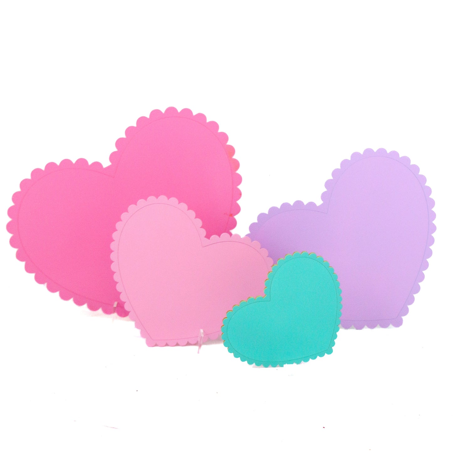 Multi color acrylic hearts - set of 4