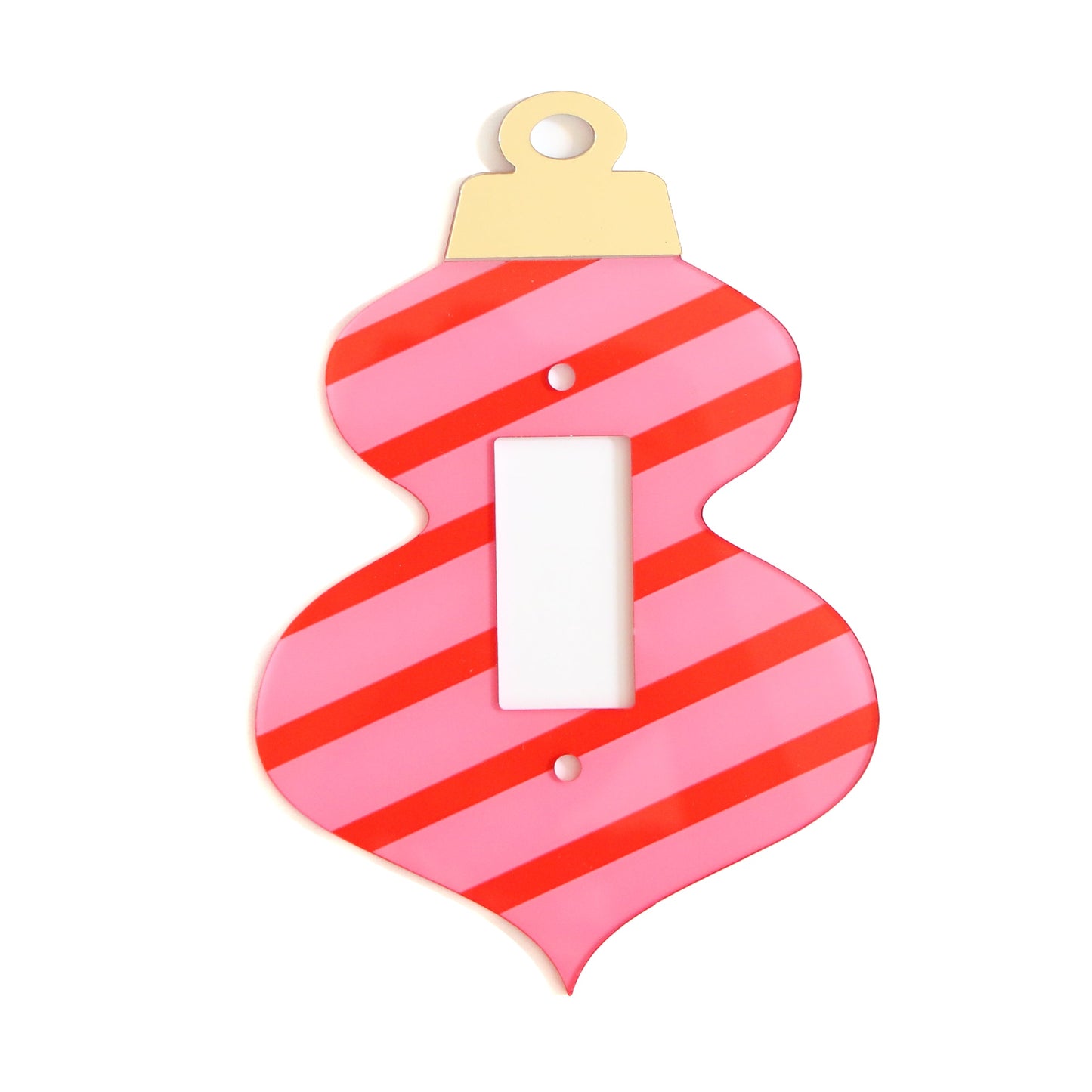 Red and pink stripe ornament acrylic light switch plate