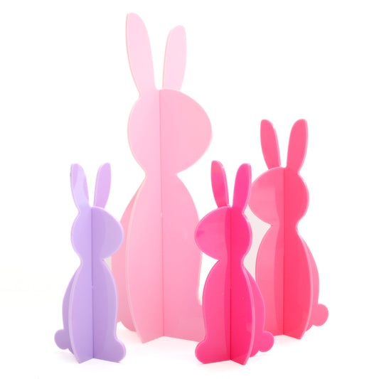 Pink and Lavender Acrylic Bunny Decorations