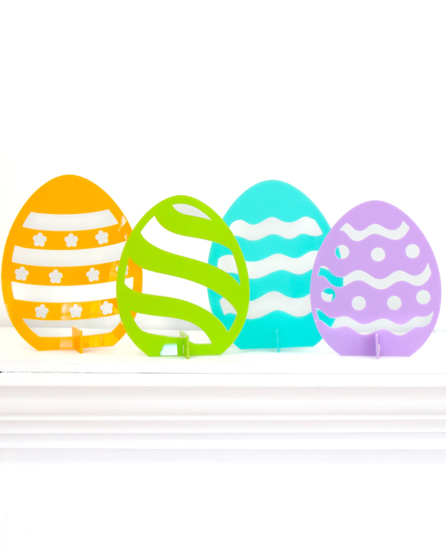 Blue and purple set of acrylic Easter Eggs