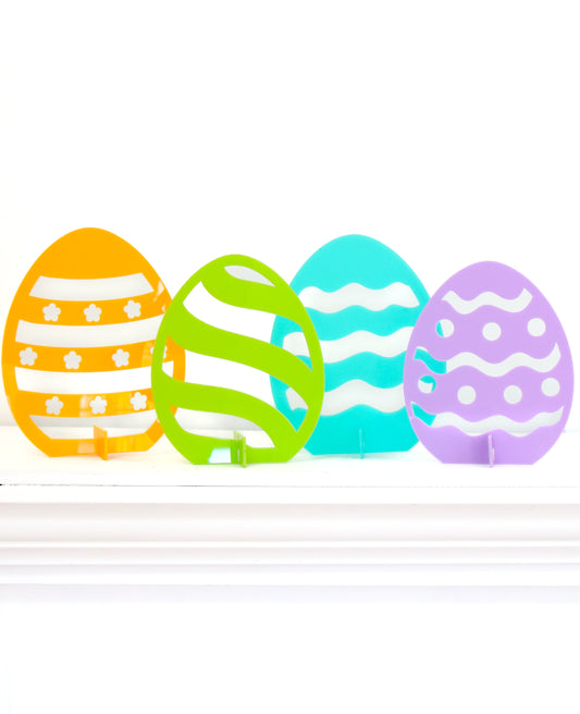 Blue and purple set of acrylic Easter Eggs