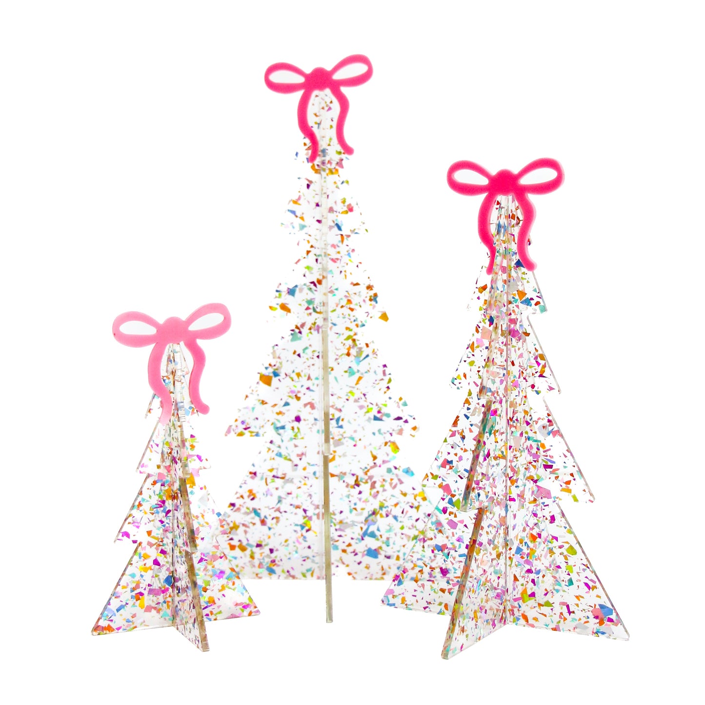Confetti acrylic Christmas trees