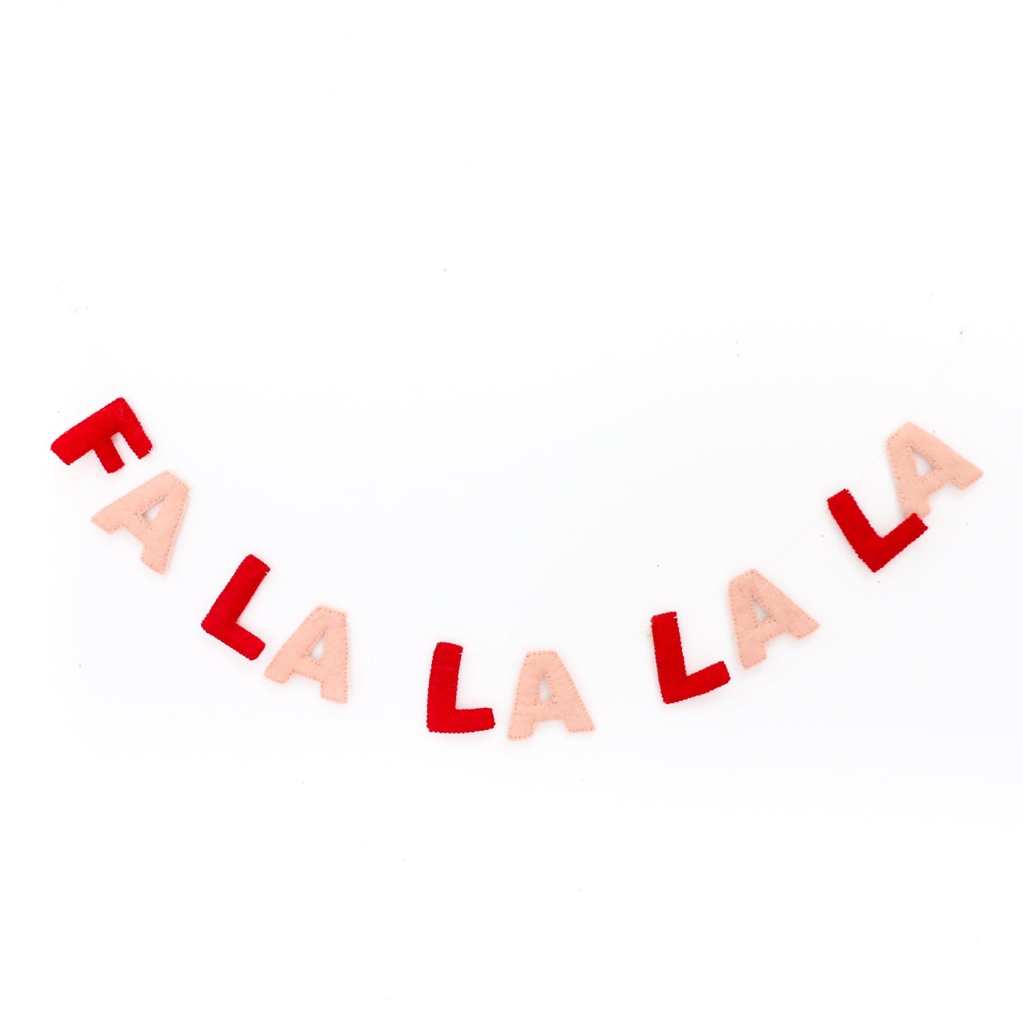 Red and Pink Fa-la-la-la-la Felt Garland