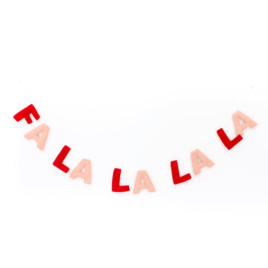 Red and Pink Fa-la-la-la-la Felt Garland