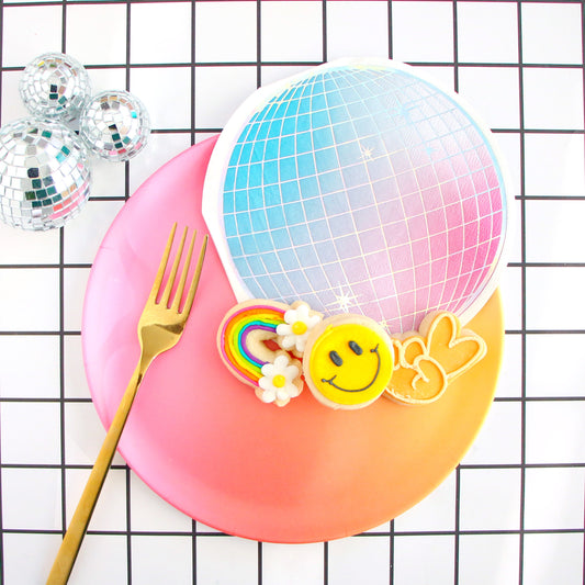 Gradient disco ball napkins