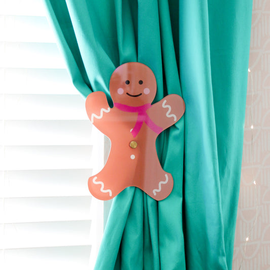 Gingerbread man curtain tie back
