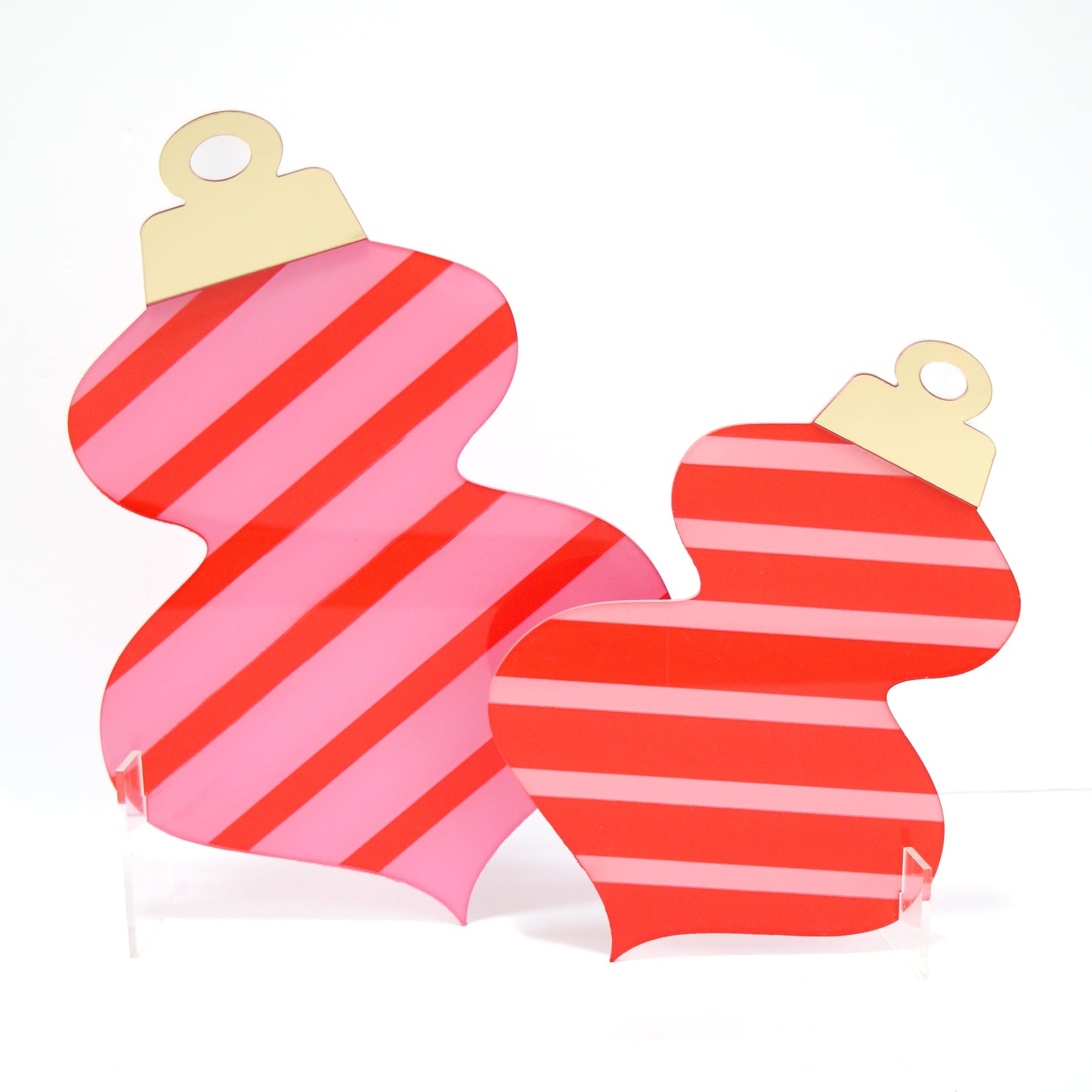 Red and Pink acrylic Standing Ornaments