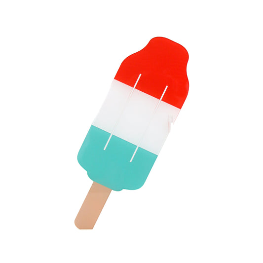 Red and turquoise rocket popsicle acrylic decor