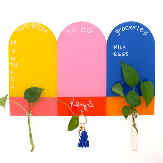 Geometric arch wall hook hanging acrylic memo board