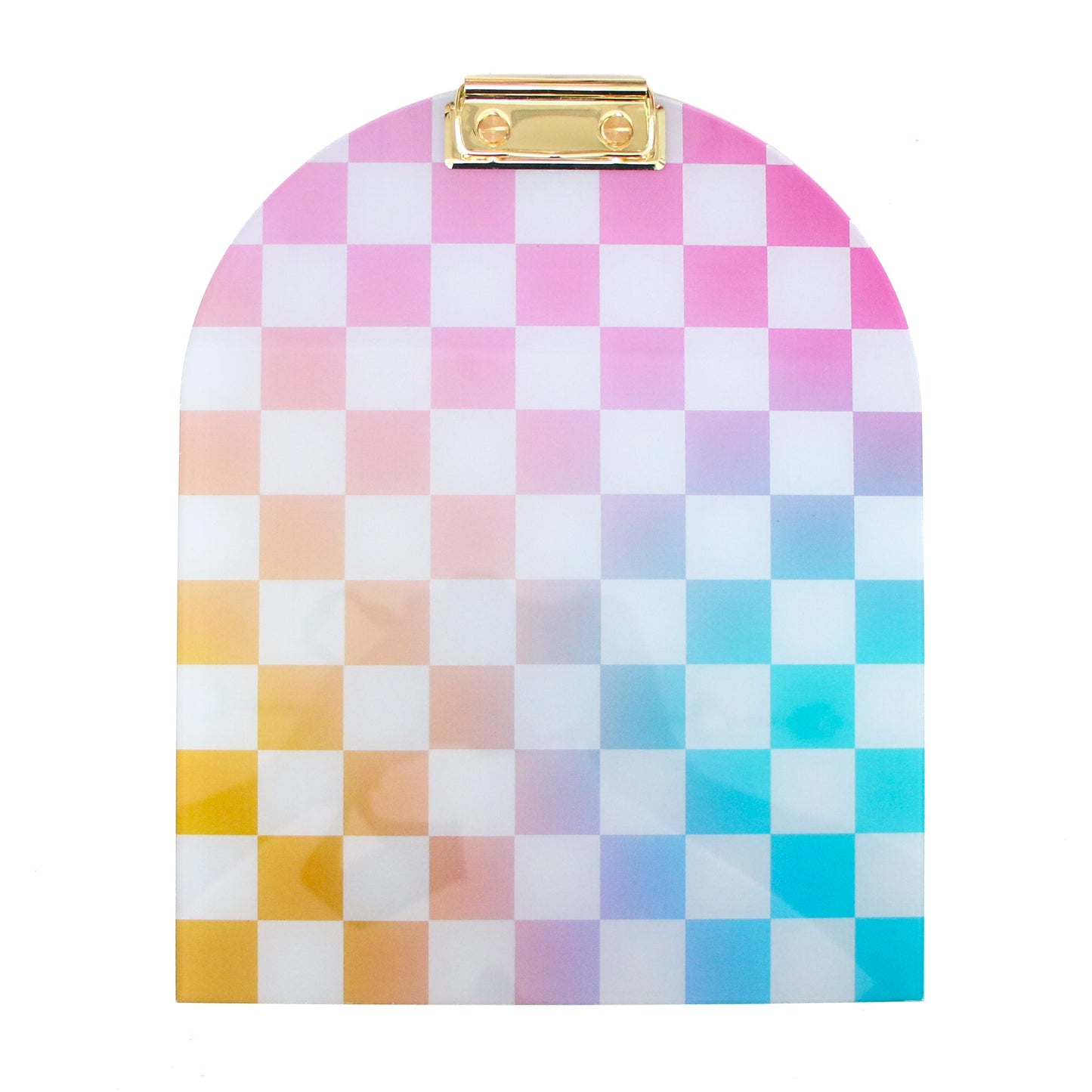 Ombre checkerboard patterned acrylic clipboard