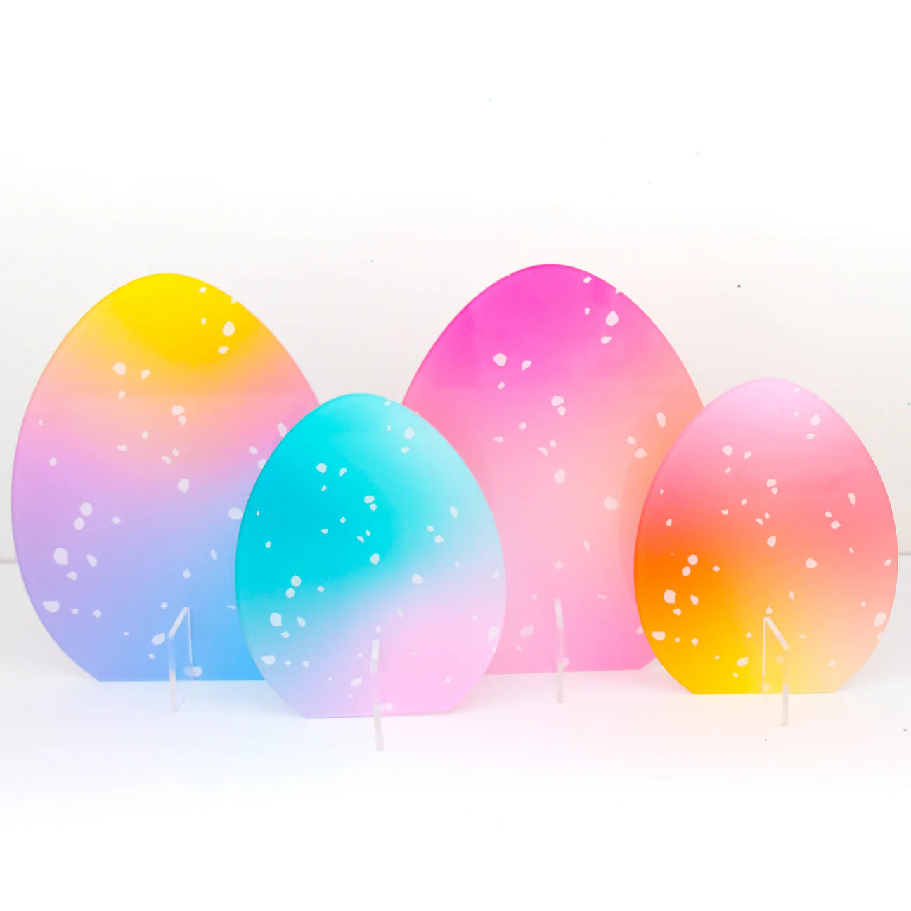 Ombre speckled acrylic eggs