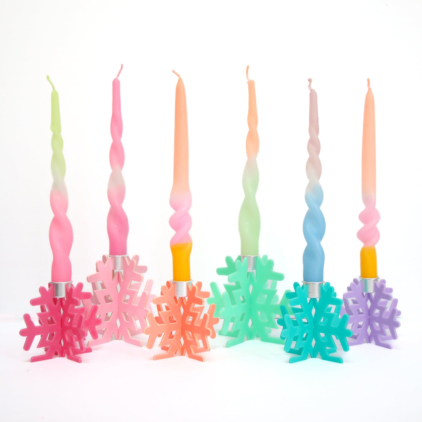 Acrylic Snowflake Candle Holders