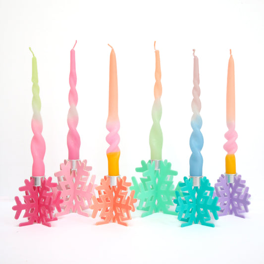 Acrylic Snowflake Candle Holders