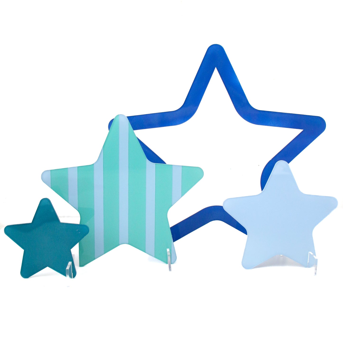 Blue Acrylic Stars - set of 4