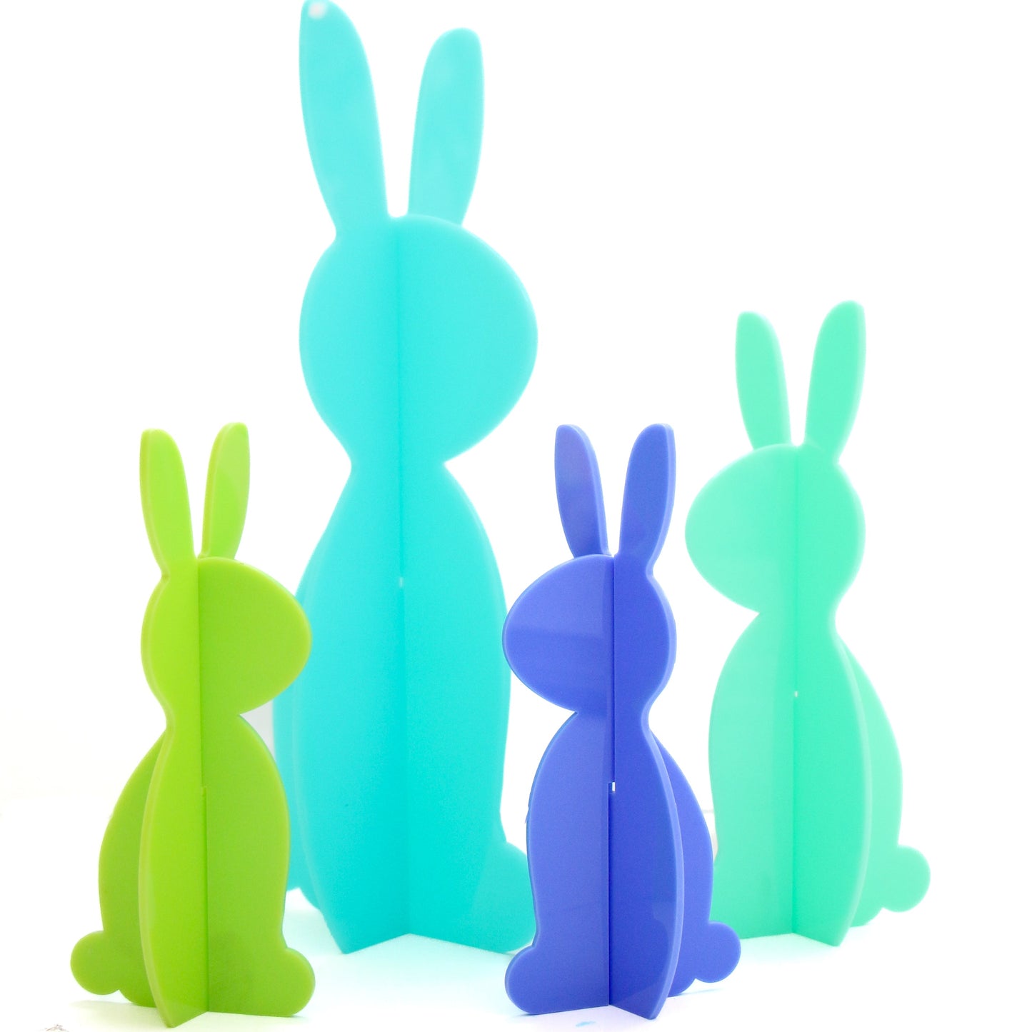 Blue Acrylic Bunny Decorations