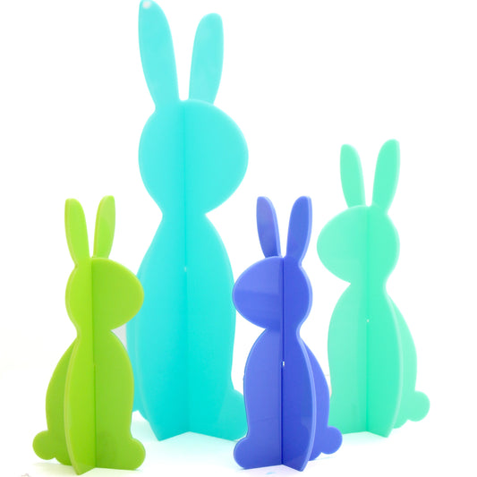 Blue Acrylic Bunny Decorations