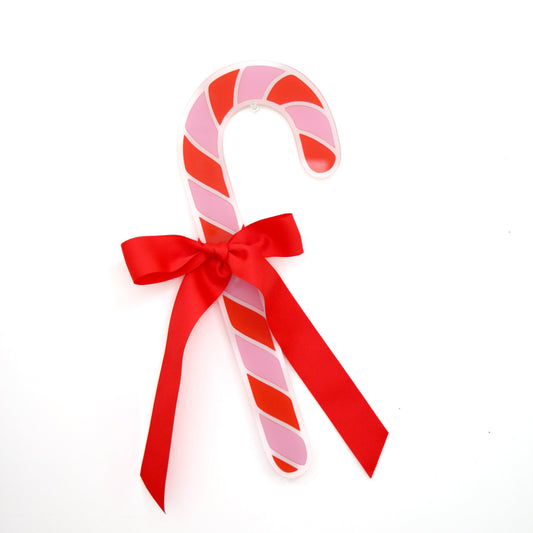 Red and Pink candy cane acrylic art sign