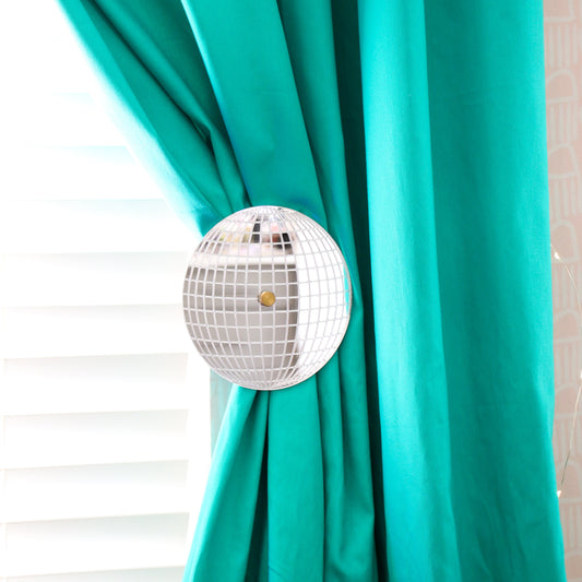 Disco ball curtain tie back