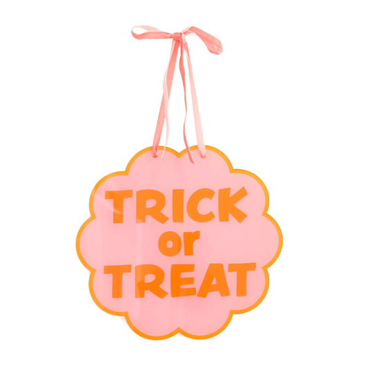 Trick or treat hanging acrylic sign