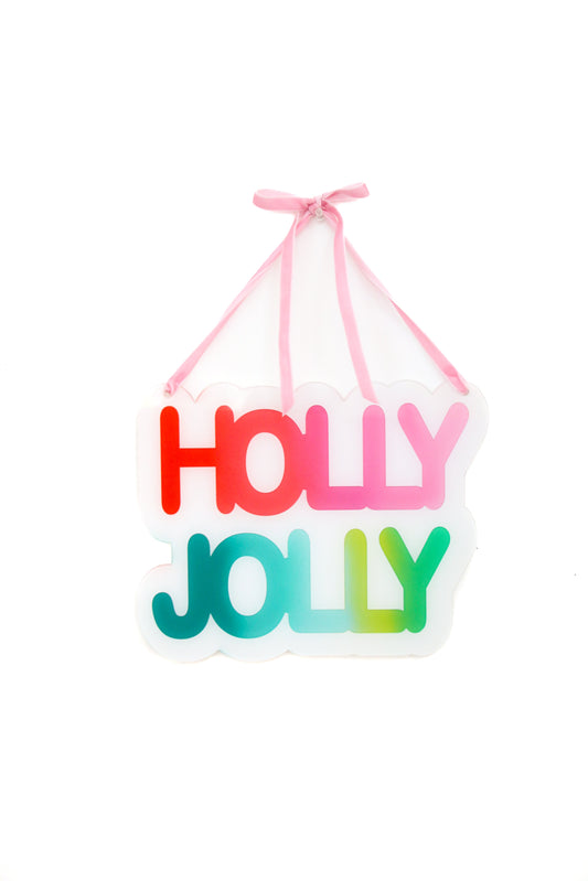 Holly jolly acrylic wall art sign