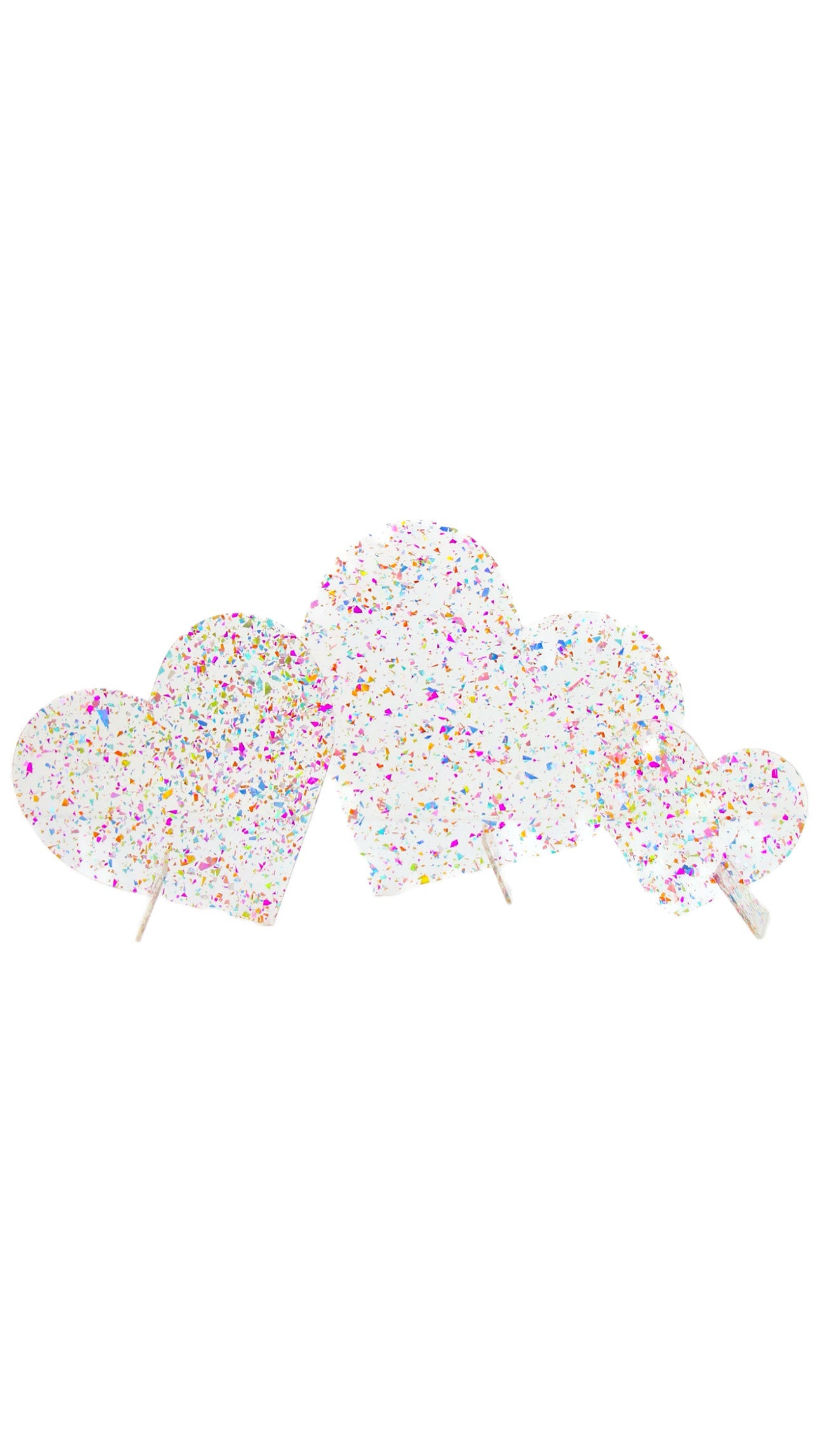 Confetti Acrylic Heart Decorations