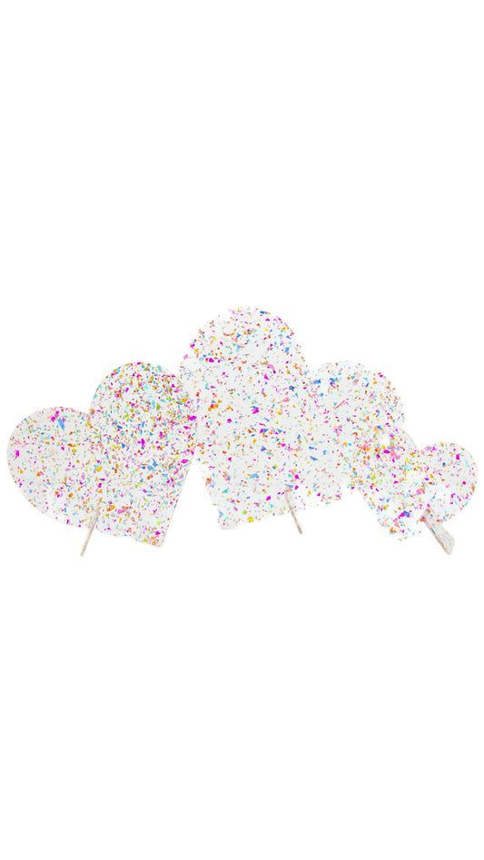 Confetti Acrylic Heart Decorations