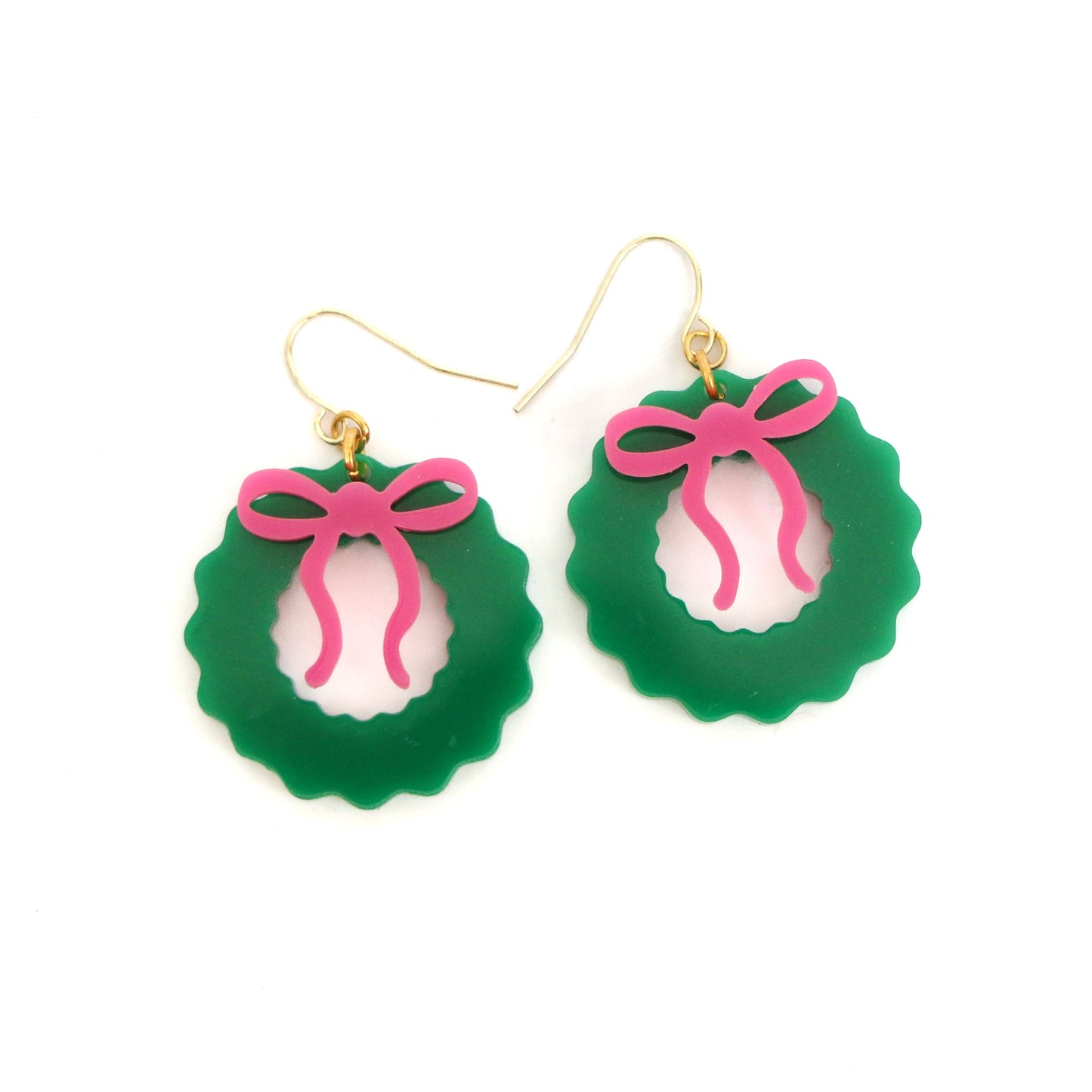 Holiday wreath earrings