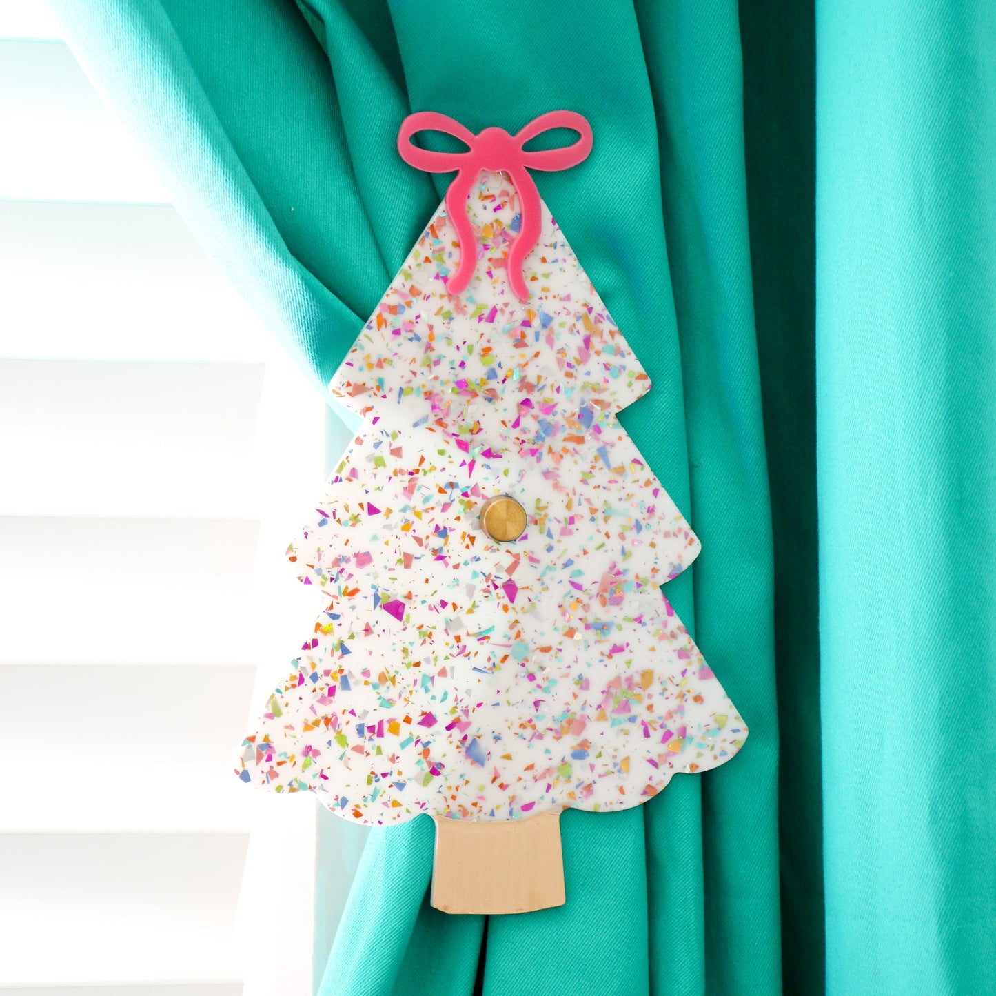 Confetti tree curtain tie back