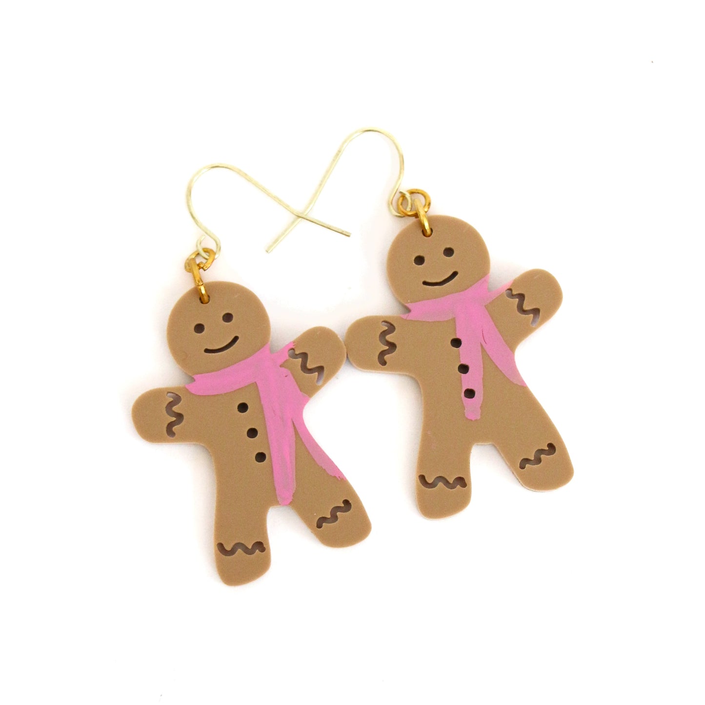 Acrylic gingerbread men earrings