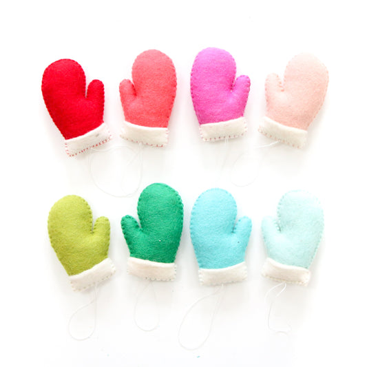 Felt Mitten Ornament Set