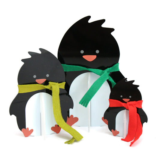 Acrylic penguin - red/green set